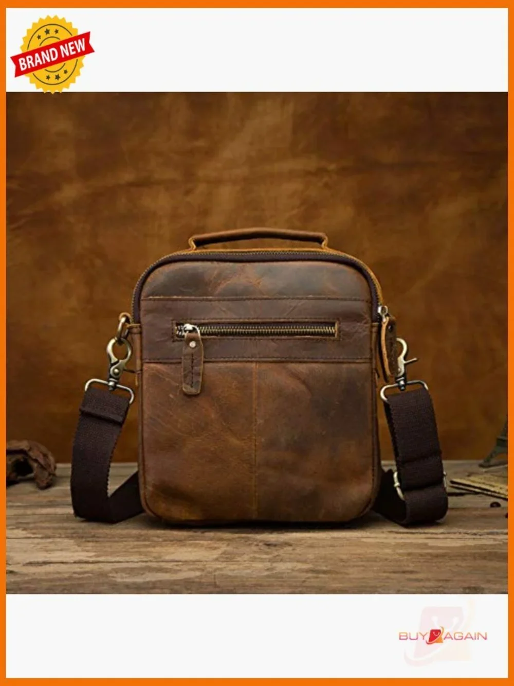 Genuine Leather Messenger Bag Cross Body Shoulder Satchel for Men Tablet